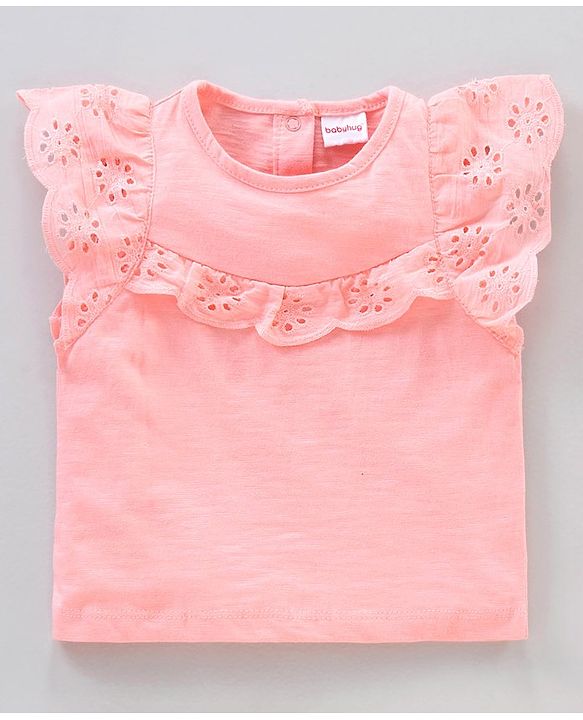 Babyhug Sleeveless Top and Printed Skirt - Pink
