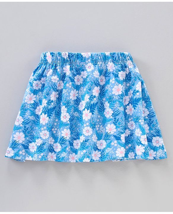 Babyhug Sleeveless Top and Printed Skirt - Pink