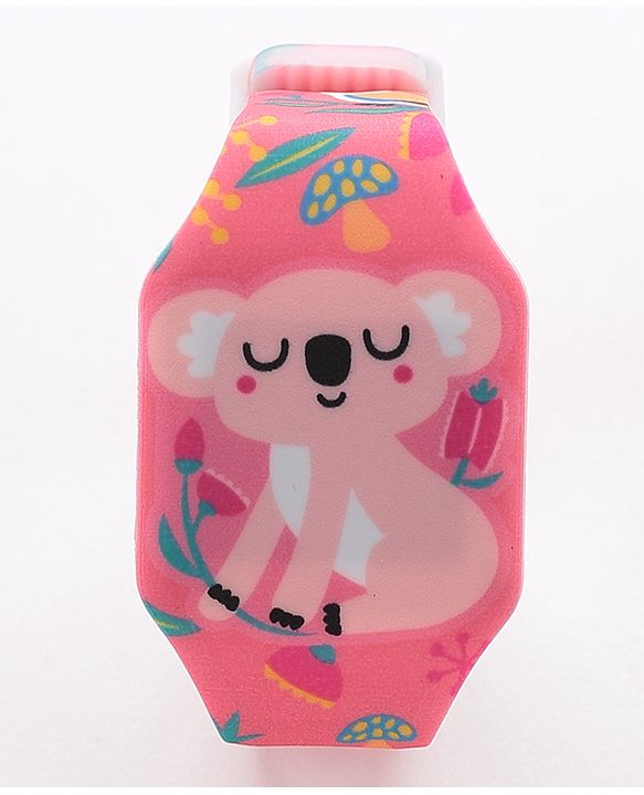 Babyhug Free Size Digital Watch With Bow Applique - Pink & Purple