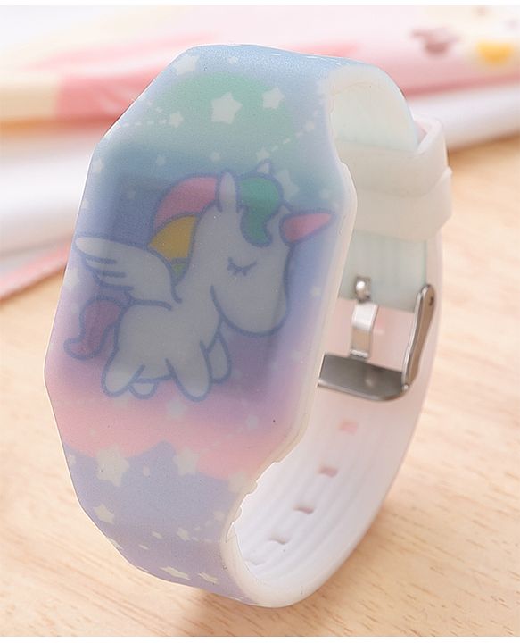 Babyhug Free Size Digital Watch Unicorn Design - Multicolour