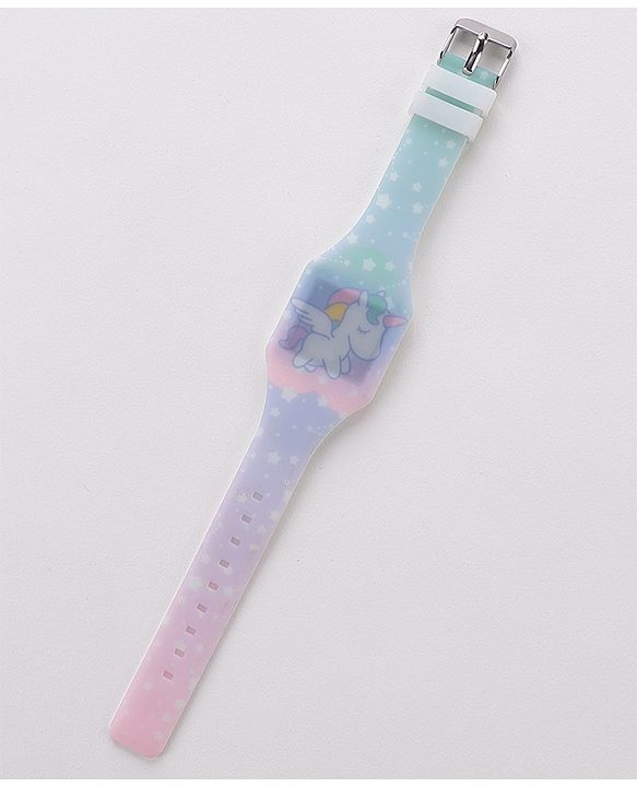 Babyhug Free Size Digital Watch Unicorn Design - Multicolour