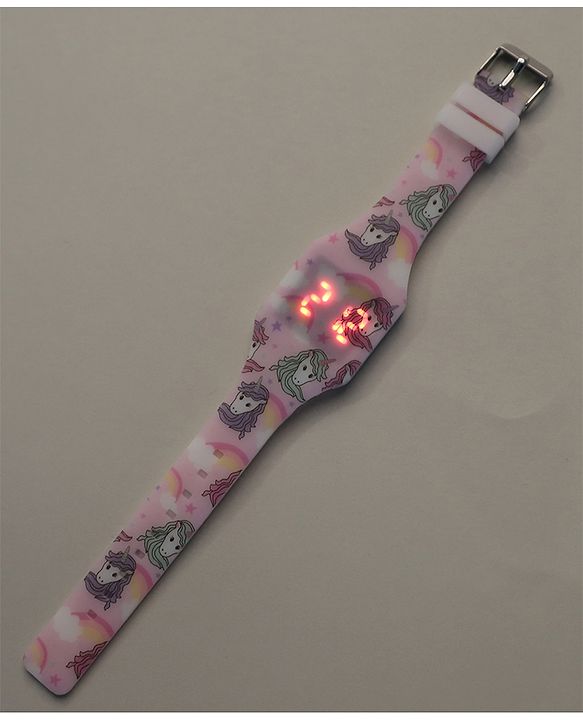 Babyhug Free Size Digital Watch Unicorn Design - Multicolour