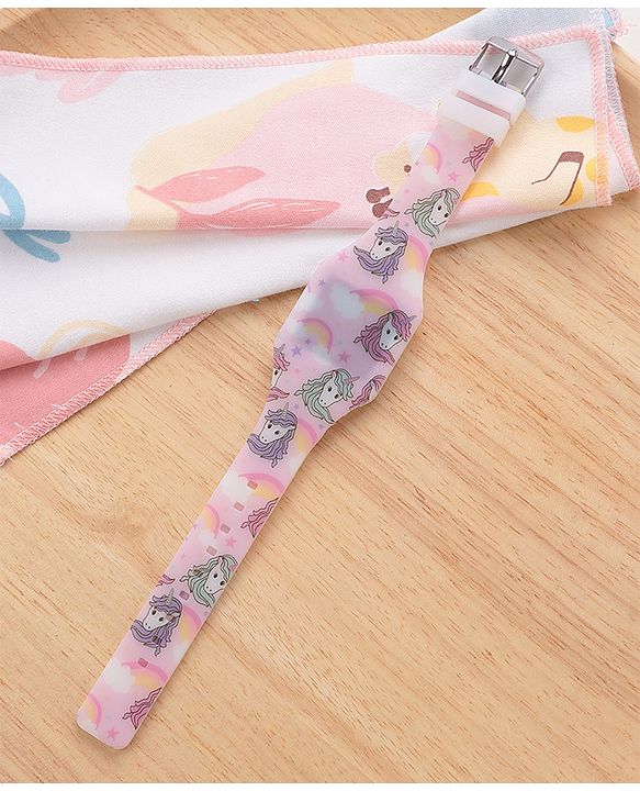 Babyhug Free Size Digital Watch Unicorn Design - Multicolour