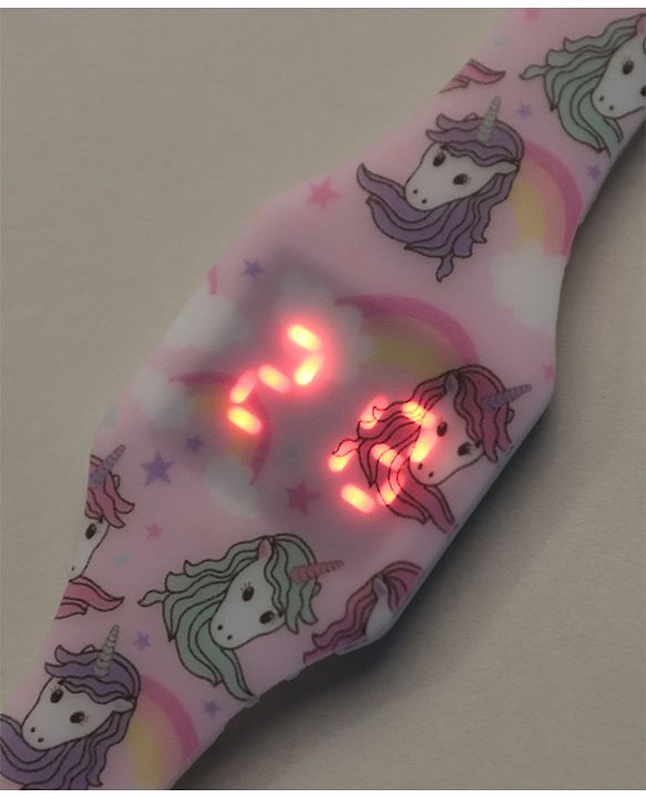 Babyhug Free Size Digital Watch Unicorn Design - Multicolour