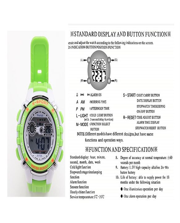 Pine Kids Digital Watch - Green