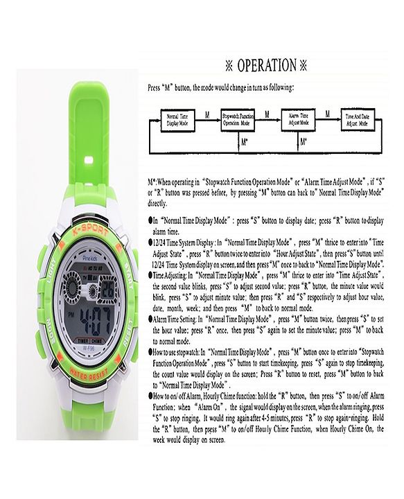 Pine Kids Digital Watch - Green