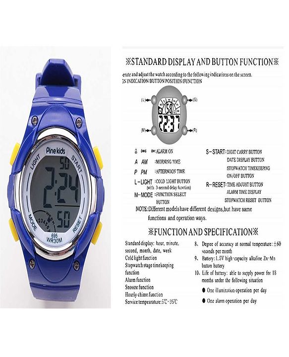Pine Kids Digital Watch - Blue