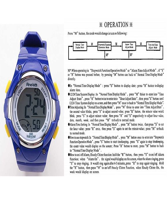 Pine Kids Digital Watch - Blue