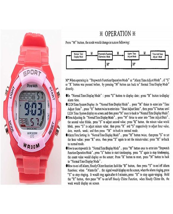 Pine Kids Digital Watch - Red