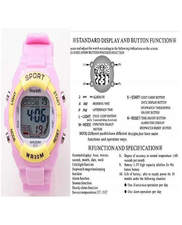Pine Kids Digital Watch - Red