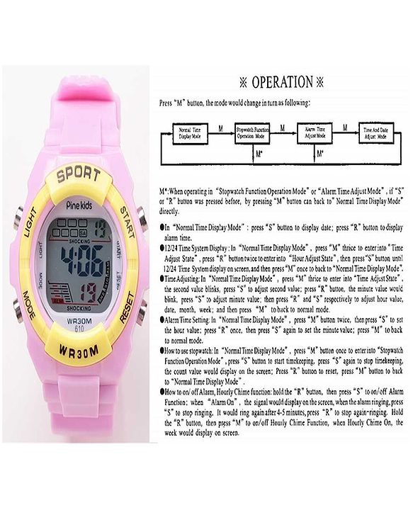 Pine Kids Digital Watch - Red