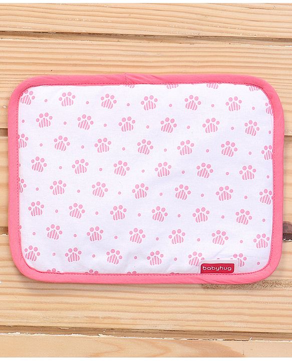 Babyhug Premium 3 Piece Nest Gadda Set With Diaper Changing Mat in Kitty Print - Pink
