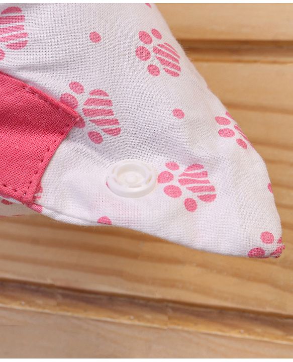 Babyhug Premium 3 Piece Nest Gadda Set With Diaper Changing Mat in Kitty Print - Pink