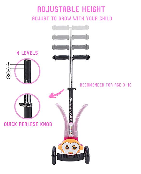 Babyhug Celerity Kids Kick Scooter - Pink