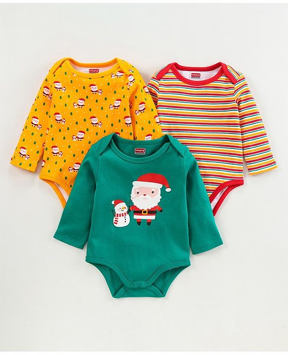 Babyhug 100% Cotton Onesie Multi Print Pack of 3 - Multicolour