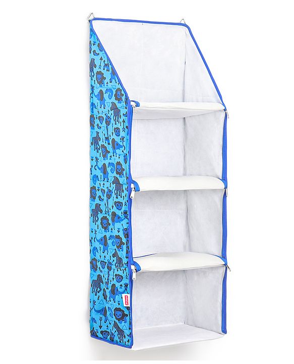 Babyhug Multipurpose Foldable Hanging Organizer Jungle Baby Print - Blue