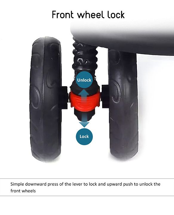 Babyhug Twinster Easy Foldable Twin Stroller with Adjustable Legrest - Red