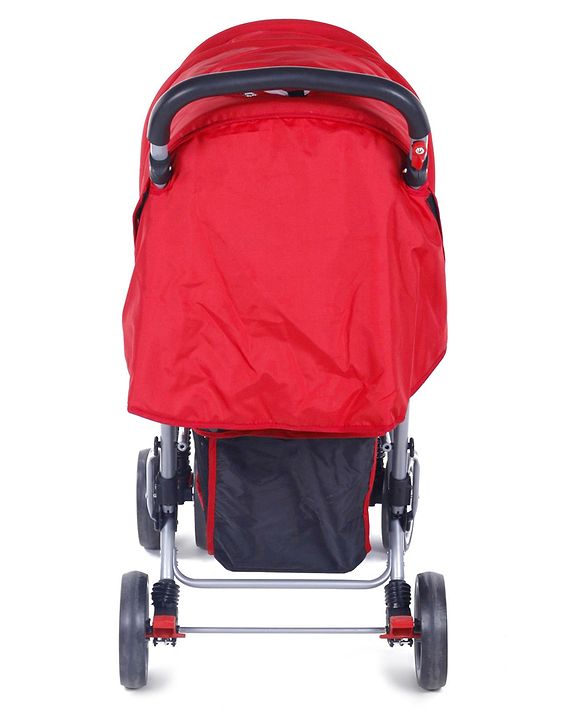 Babyhug Twinster Easy Foldable Twin Stroller with Adjustable Legrest - Red