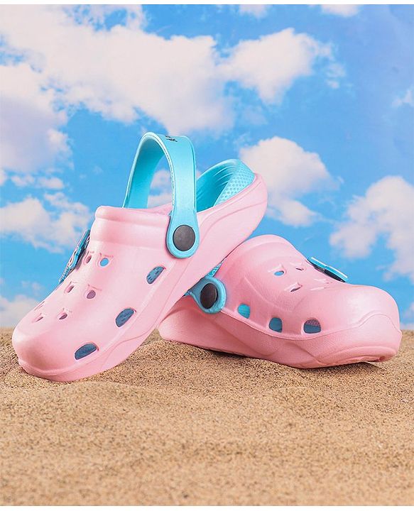 Pine Kids Clogs With Backstrap - Blue Pink