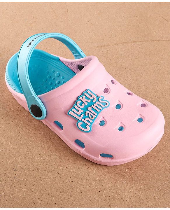 Pine Kids Clogs With Backstrap - Blue Pink