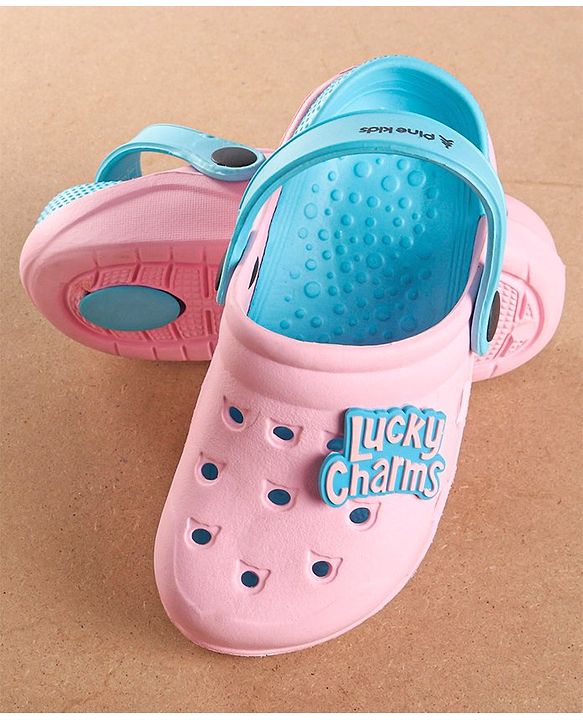 Pine Kids Clogs With Backstrap - Blue Pink