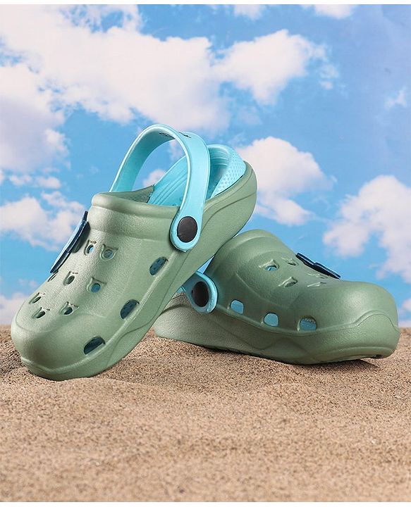 Pine Kids Clogs With Backstrap - Blue Green
