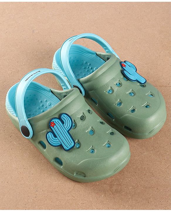 Pine Kids Clogs With Backstrap - Blue Green