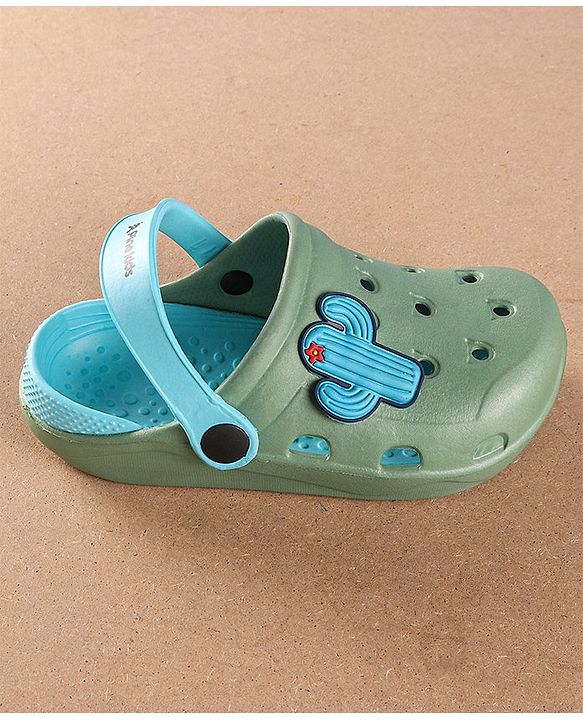Pine Kids Clogs With Backstrap - Blue Green