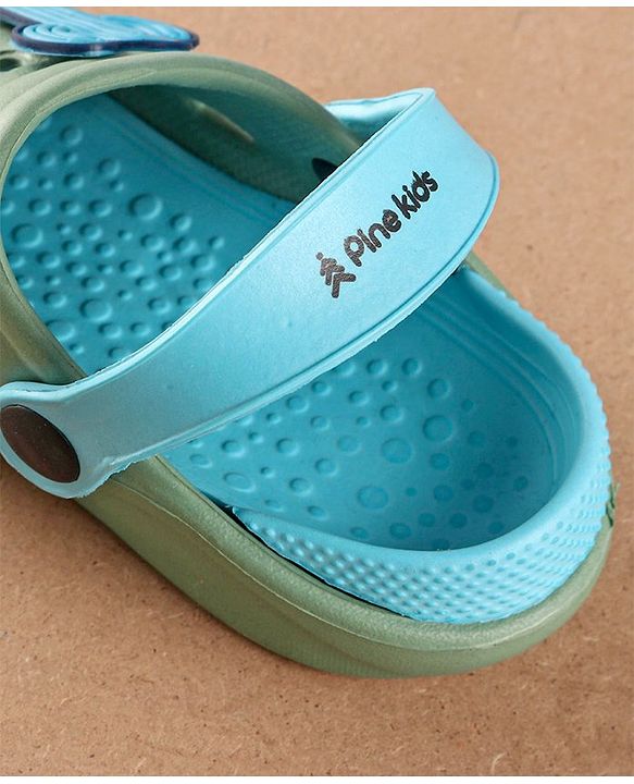 Pine Kids Clogs With Backstrap - Blue Green