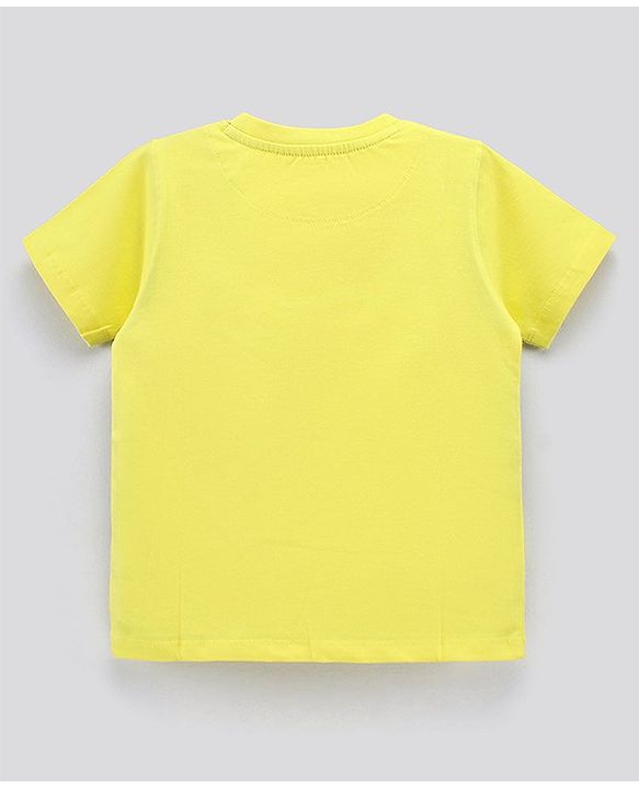Pine Kids Half Sleeves T-Shirt Scenery Print - Yellow