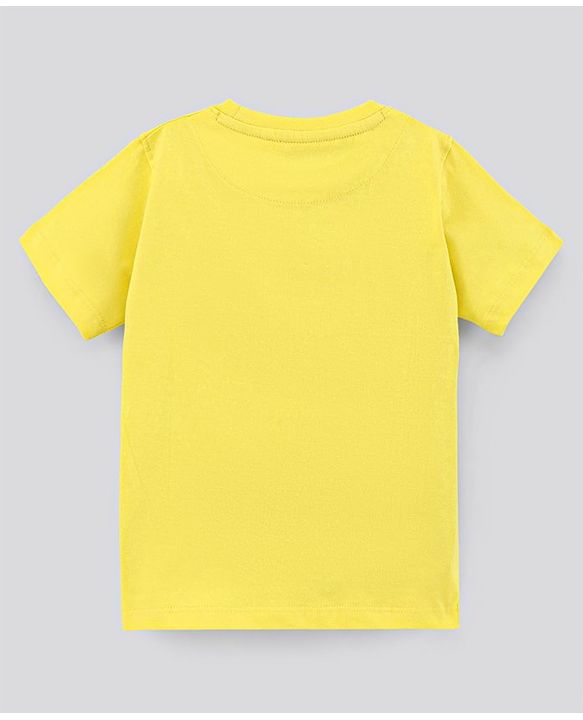 Pine Kids Half Sleeves Cotton T Shirt Placement Print- Yellow