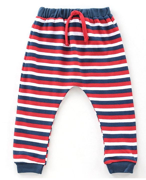 Babyhug Full Length Diaper Pants Striped and Printed Pack of 3 - Multicolor