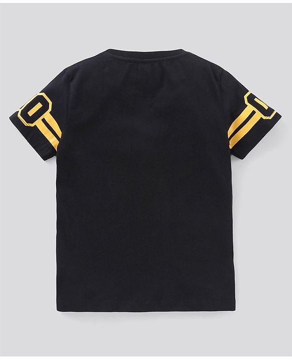 Pine Kids Half Sleeves Biowashed Tee Batman Print - Black