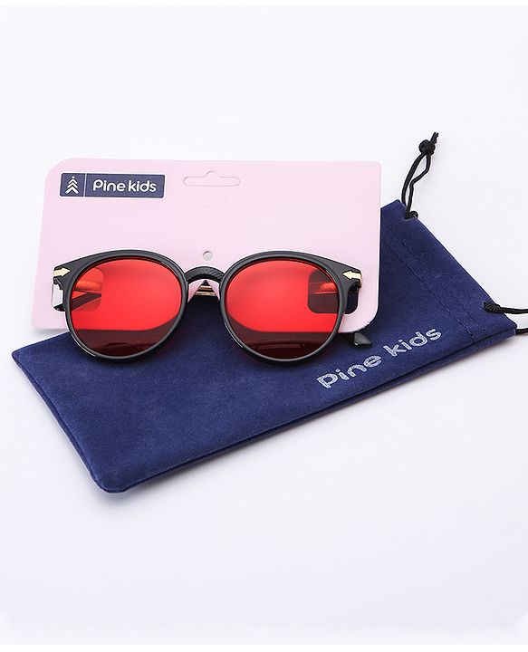 Pine Kids Wayfarer Sunglasses - Red Black