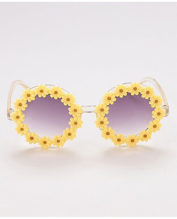 Babyhug Floral Design Sunglass Free Size - Yellow