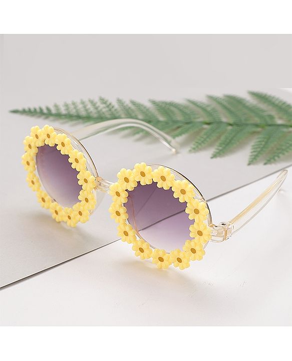 Babyhug Floral Design Sunglass Free Size - Yellow