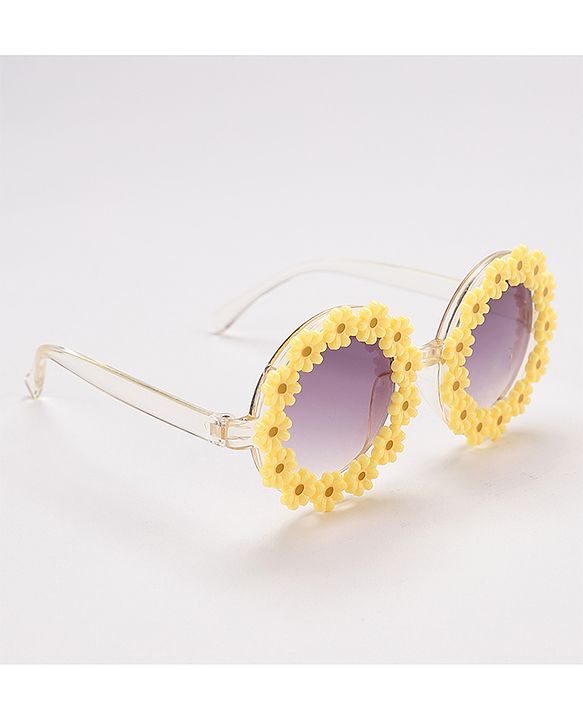 Babyhug Floral Design Sunglass Free Size - Yellow