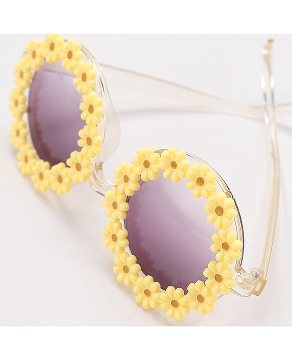 Babyhug Floral Design Sunglass Free Size - Yellow