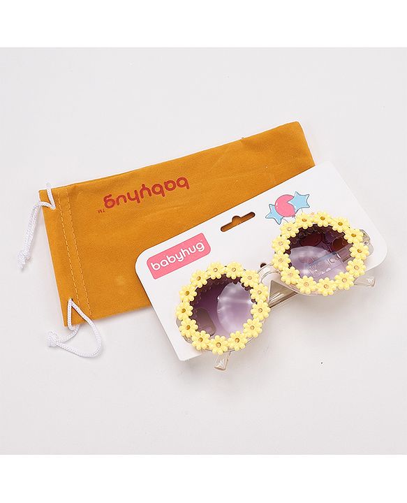 Babyhug Floral Design Sunglass Free Size - Yellow