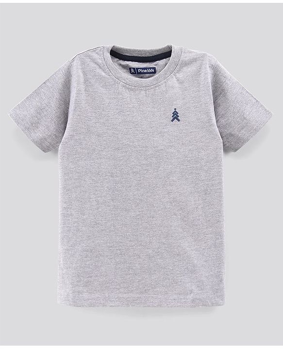 Pine Kids Biowash Half Sleeves Tees Pack of 3 - Red Royal Blue Light Grey