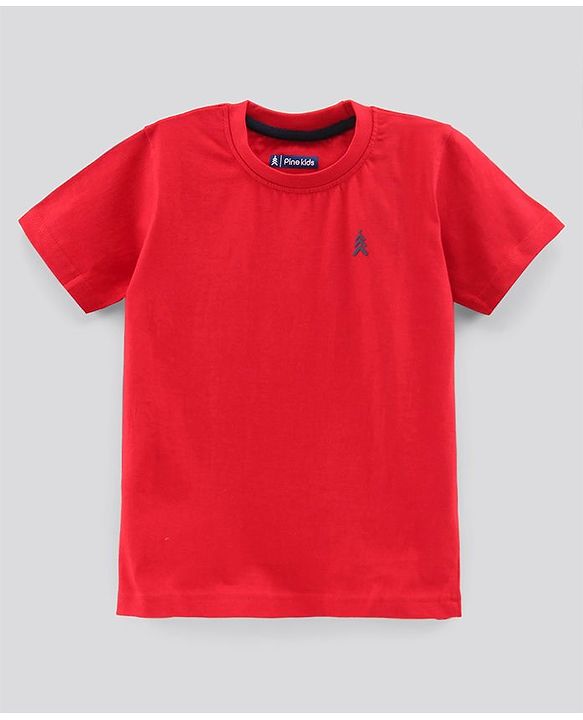 Pine Kids Biowash Half Sleeves Tees Pack of 3 - Red Royal Blue Light Grey