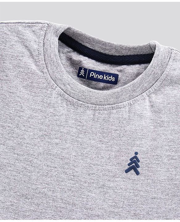 Pine Kids Biowash Half Sleeves Tees Pack of 3 - Red Royal Blue Light Grey