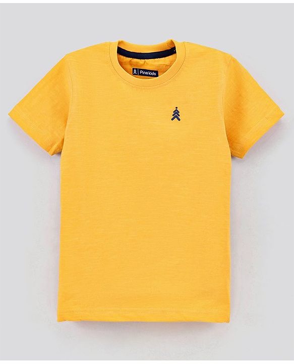 Pine Kids Half Sleeves Biowashed Solid And Printed Cotton TShirt Pack Of 3 - Multicolour