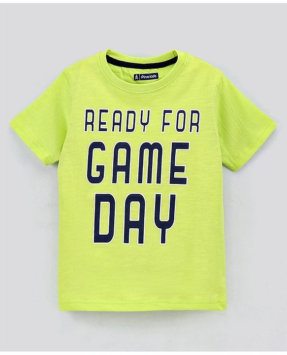 Pine Kids Half Sleeves Biowashed Solid And Printed Cotton TShirt Pack Of 3 - Multicolour