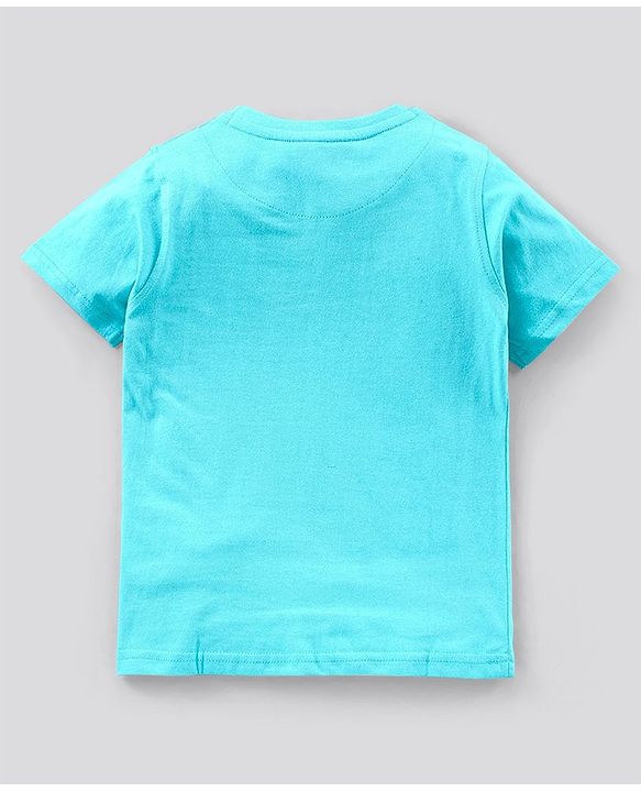 Pine Kids Half Sleeves Bio Washed Printed Tee - Blue