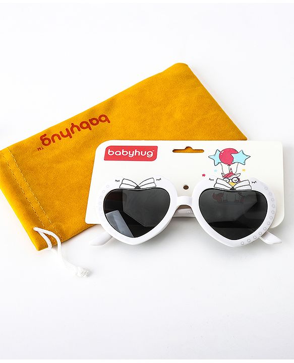 Babyhug Kids Sunglasses Heart Shaped Free Size - White