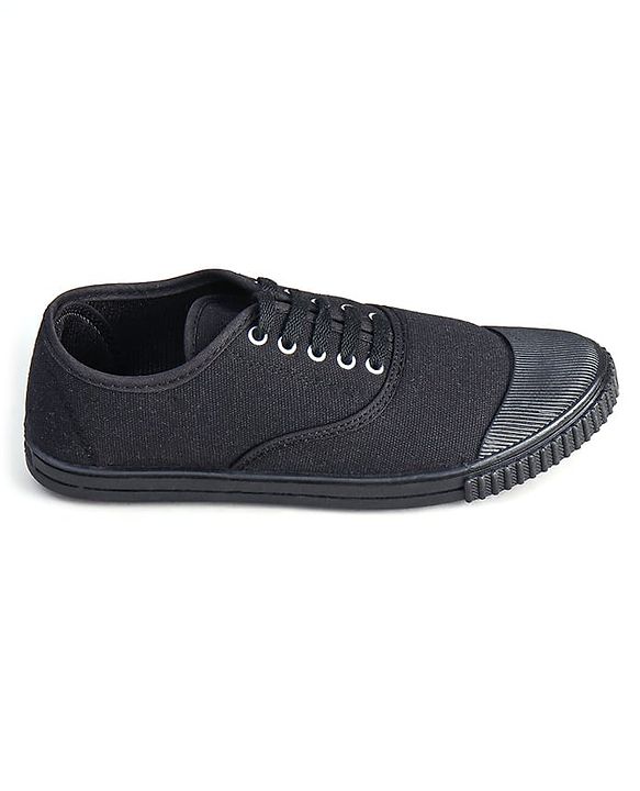 Pine Kids Solid Lace Up School Shoes - Black