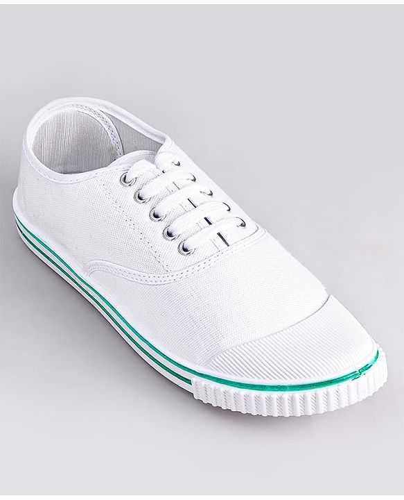 Pine Kids Solid Lace Up School Shoes - White