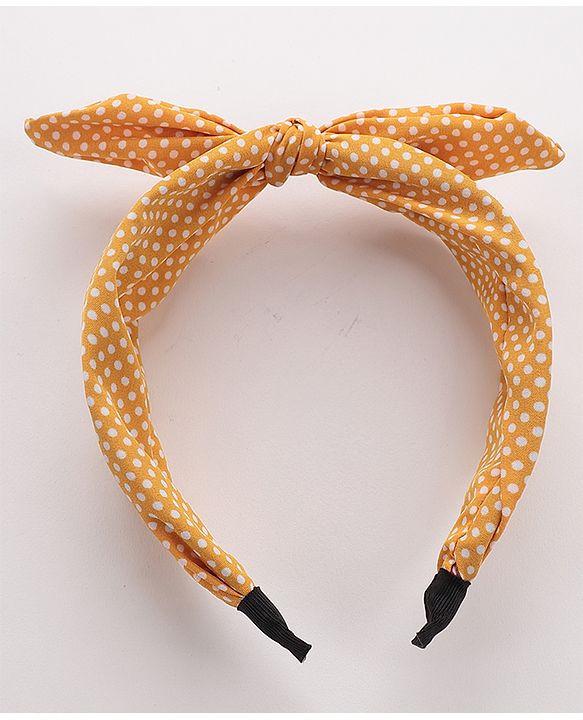 Pine Kids Free Size Knot Bow Dot Print Hair Bands Set of 2 - Multicolour