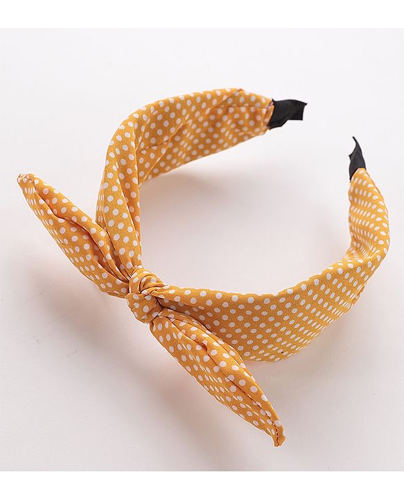 Pine Kids Free Size Knot Bow Dot Print Hair Bands Set of 2 - Multicolour